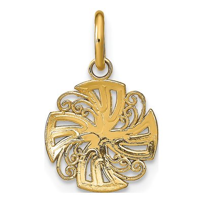 14K Yellow Gold Mini Pinwheel Medallion Charm – view 5