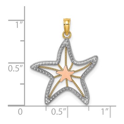 14K Two-Tone Gold Cut-Out Starfish Pendant – view 4