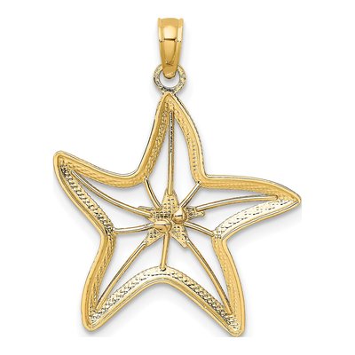 14K Two-Tone Gold Cut-Out Starfish Pendant – view 5