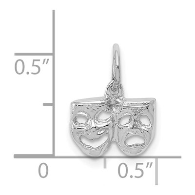 14K White Gold Comedy Tragedy Pendant – view 5