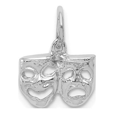 14K White Gold Comedy Tragedy Pendant