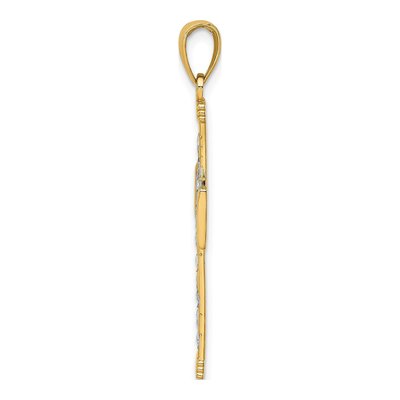 14K Yellow Gold Star Cut-Out Cross Charm – view 3