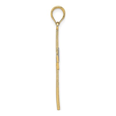 14K Yellow Gold Diamond-Cut Cross Pendant – view 3