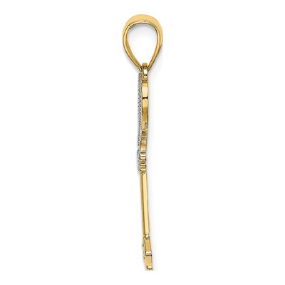 14K Yellow Gold Key Heart Charm – view 3