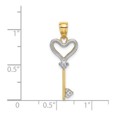 14K Yellow Gold Key Heart Charm – view 5