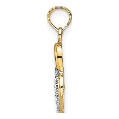 14K Yellow Gold Intertwined Hearts Charm – view 3