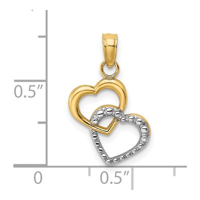 14K Yellow Gold Intertwined Hearts Charm – view 4
