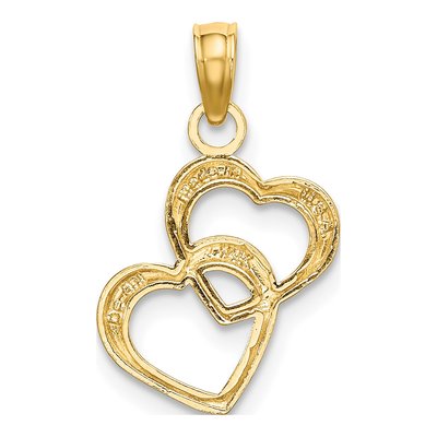 14K Yellow Gold Intertwined Hearts Charm – view 5