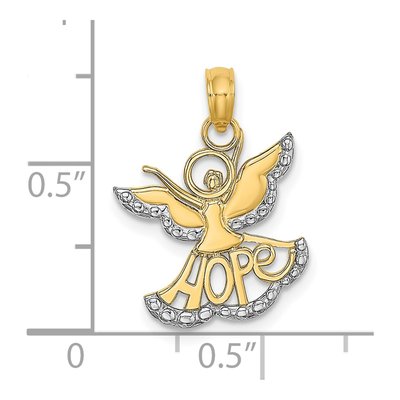 14K Yellow Gold HOPE Angel Pendant – view 4