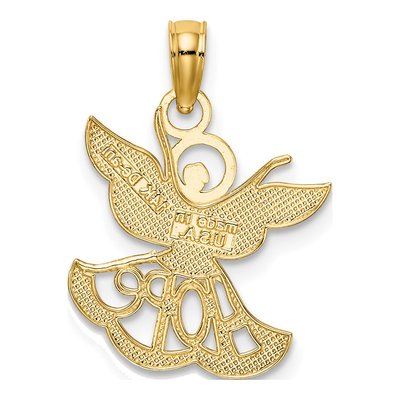 14K Yellow Gold HOPE Angel Pendant – view 5