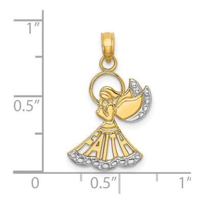 14K Yellow Gold Faith Angel Pendant – view 4