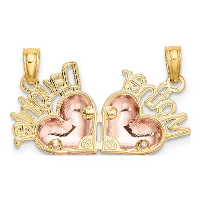 14K Two-Tone Gold Mother Daughter Heart Set Charm – view 5