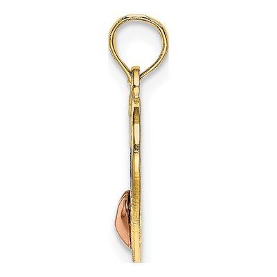 14K Two-Tone MOM in Heart Pendant – view 3