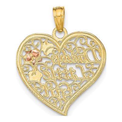 14K Two-Tone Gold Daddy's Little Girl Heart Charm – view 5