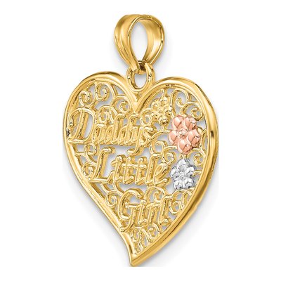14K Two-Tone Gold Daddy's Little Girl Heart Charm – view 6