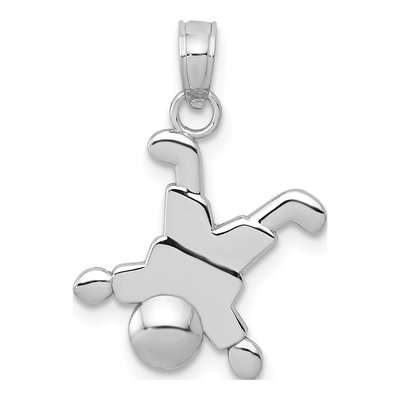 14K White Gold Little Boy Pendant