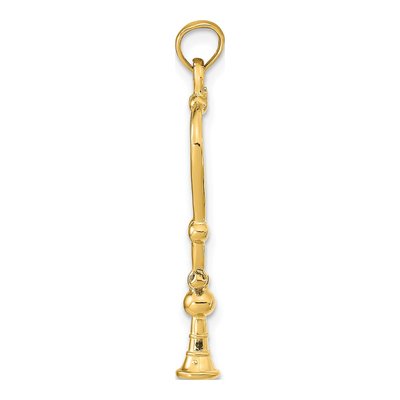 14K Yellow Gold 3-D Stethoscope Pendant – view 3