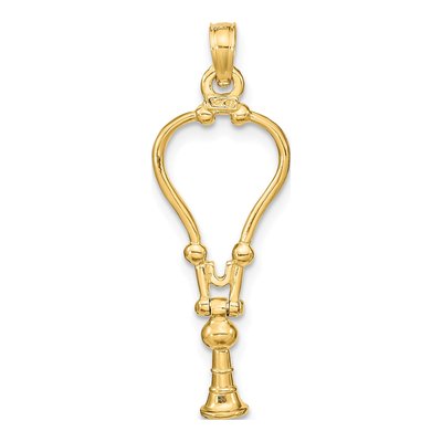 14K Yellow Gold 3-D Stethoscope Pendant – view 5