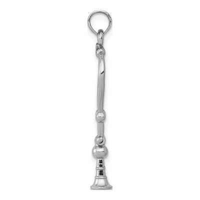14K White Gold 3D Stethoscope Pendant – view 3