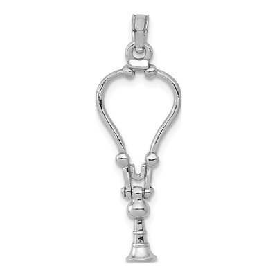14K White Gold 3D Stethoscope Pendant – view 4