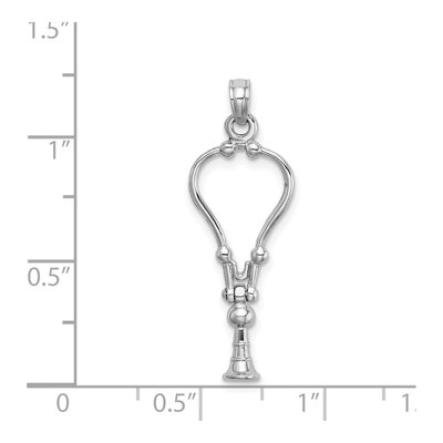 14K White Gold 3D Stethoscope Pendant – view 5