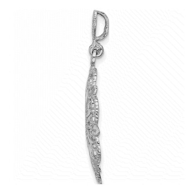 14K White Gold Starburst Hearts Pendant – view 3