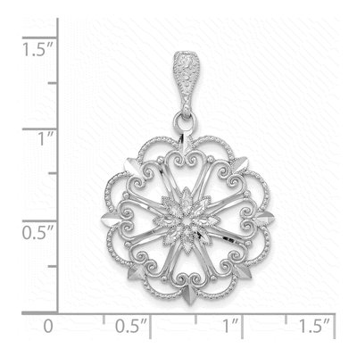 14K White Gold Starburst Hearts Pendant – view 4