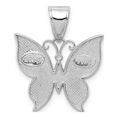 14K White Gold Butterfly Pendant – view 4