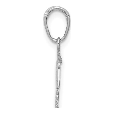 14K White Gold RN Caduceus Nurse Charm Pendant – view 3