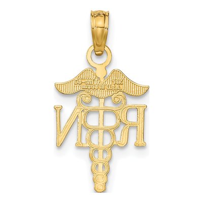 14K Yellow Gold RN Registered Nurse Pendant – view 4