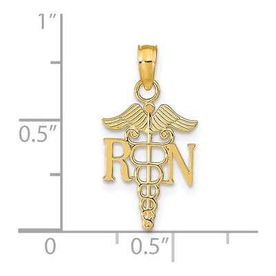 14K Yellow Gold RN Registered Nurse Pendant – view 5