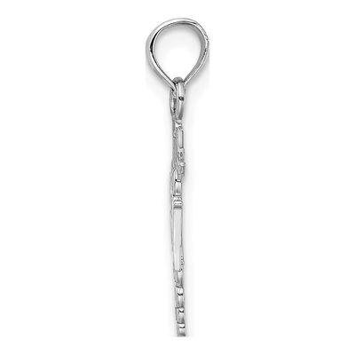 14K White Gold RN Registered Nurse Pendant – view 3