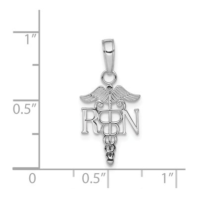 14K White Gold RN Registered Nurse Pendant – view 5