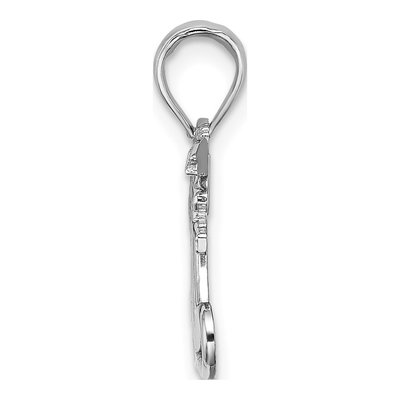 14K White Gold MOM Heart Angels Pendant – view 3