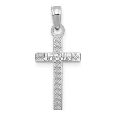 14K White Gold Cross Pendant – view 4