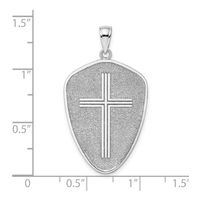 14K White Gold Cross Shield Charm – view 4