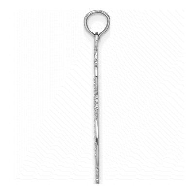 14K White Gold Beaded Cross Pendant – view 3