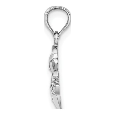 14K White Gold 3D Snowman Pendant – view 3