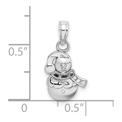 14K White Gold 3D Snowman Pendant – view 4