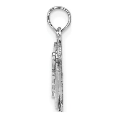 14K White Gold MOM Heart Pendant – view 3