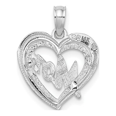 14K White Gold MOM Heart Pendant – view 5