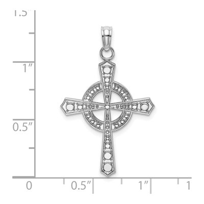 14K White Gold Celtic Iona Cross Pendant – view 4