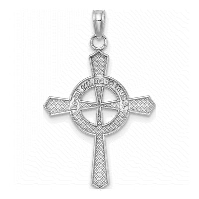 14K White Gold Celtic Iona Cross Pendant – view 5