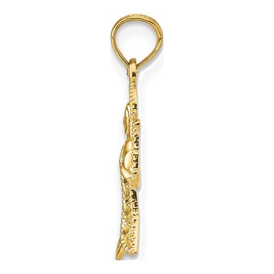 14K Yellow Gold Filigree Angel Pendant – view 3