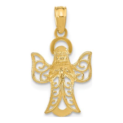 14K Yellow Gold Filigree Angel Pendant – view 4