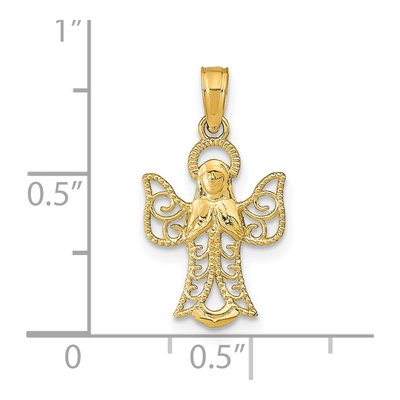 14K Yellow Gold Filigree Angel Pendant – view 5