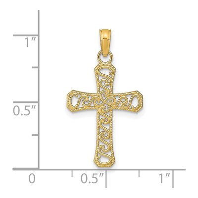 14K Yellow Gold Fancy Cross Pendant – view 4