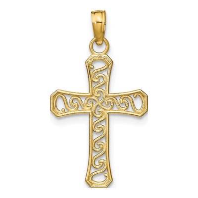 14K Yellow Gold Fancy Cross Pendant – view 5