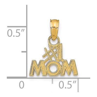 14K Yellow Gold MOM Number 1 Pendant – view 4