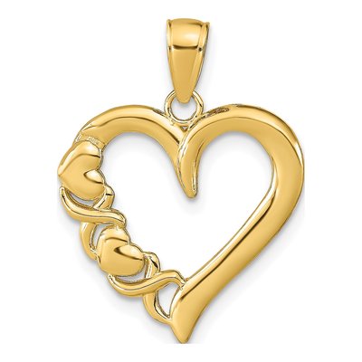 14K Yellow Gold Heart Pendant